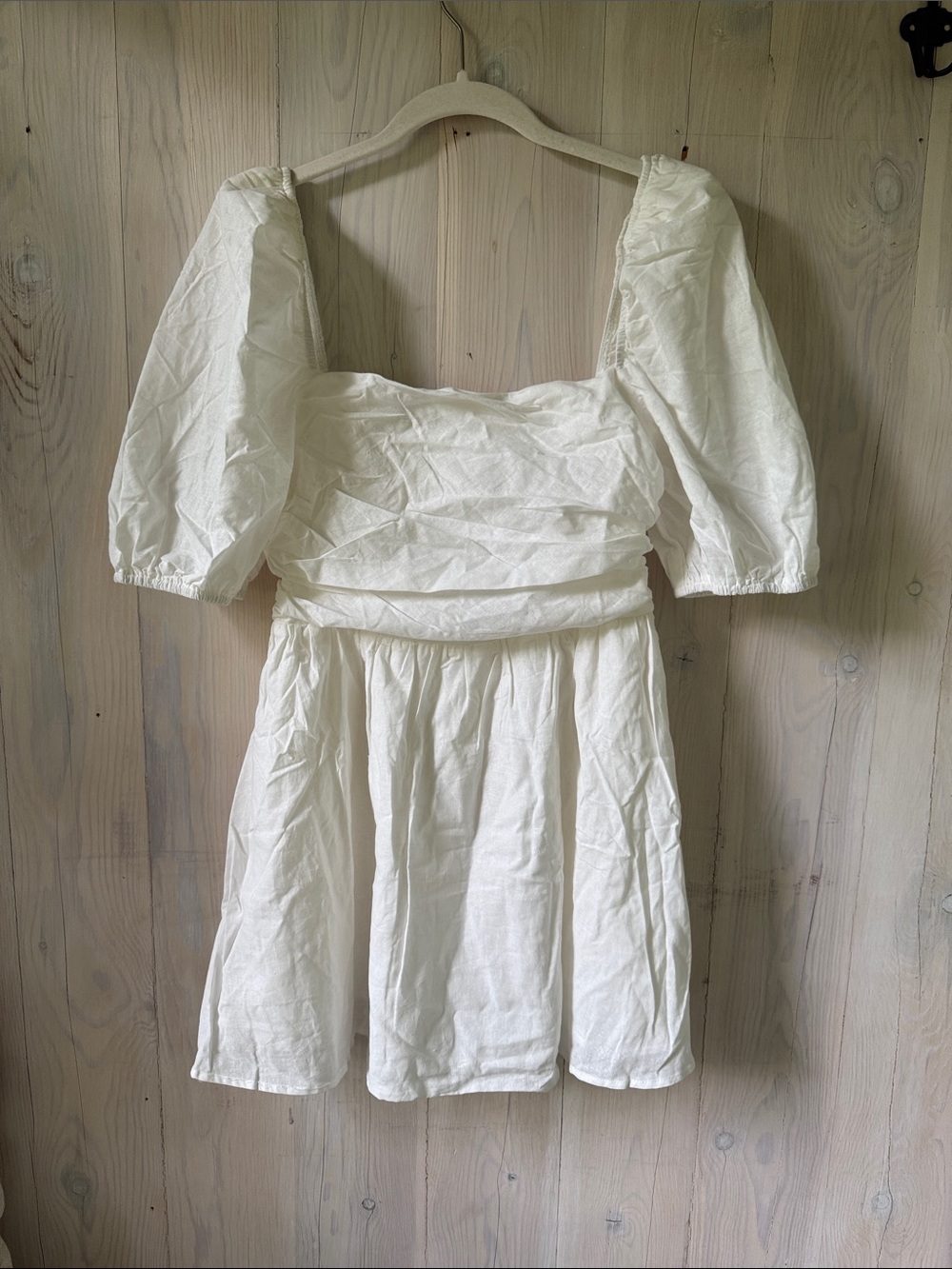Showpo White Linen Cotton Dress Size 8